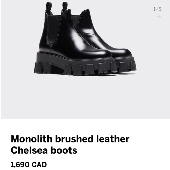 Authentic Prada Monolith brushed leather Chelsea boots size 37 - Picture 13 of 13